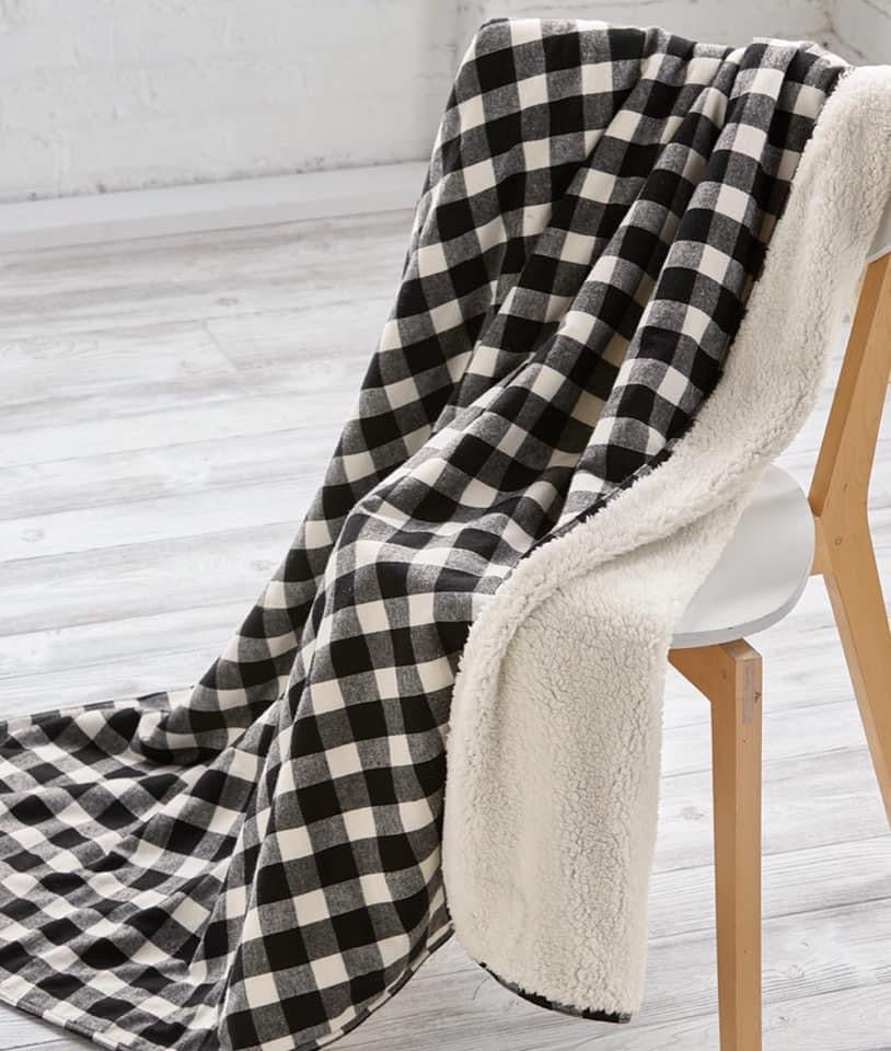 Ultra-Soft Sherpa Fringe Throw Blanket