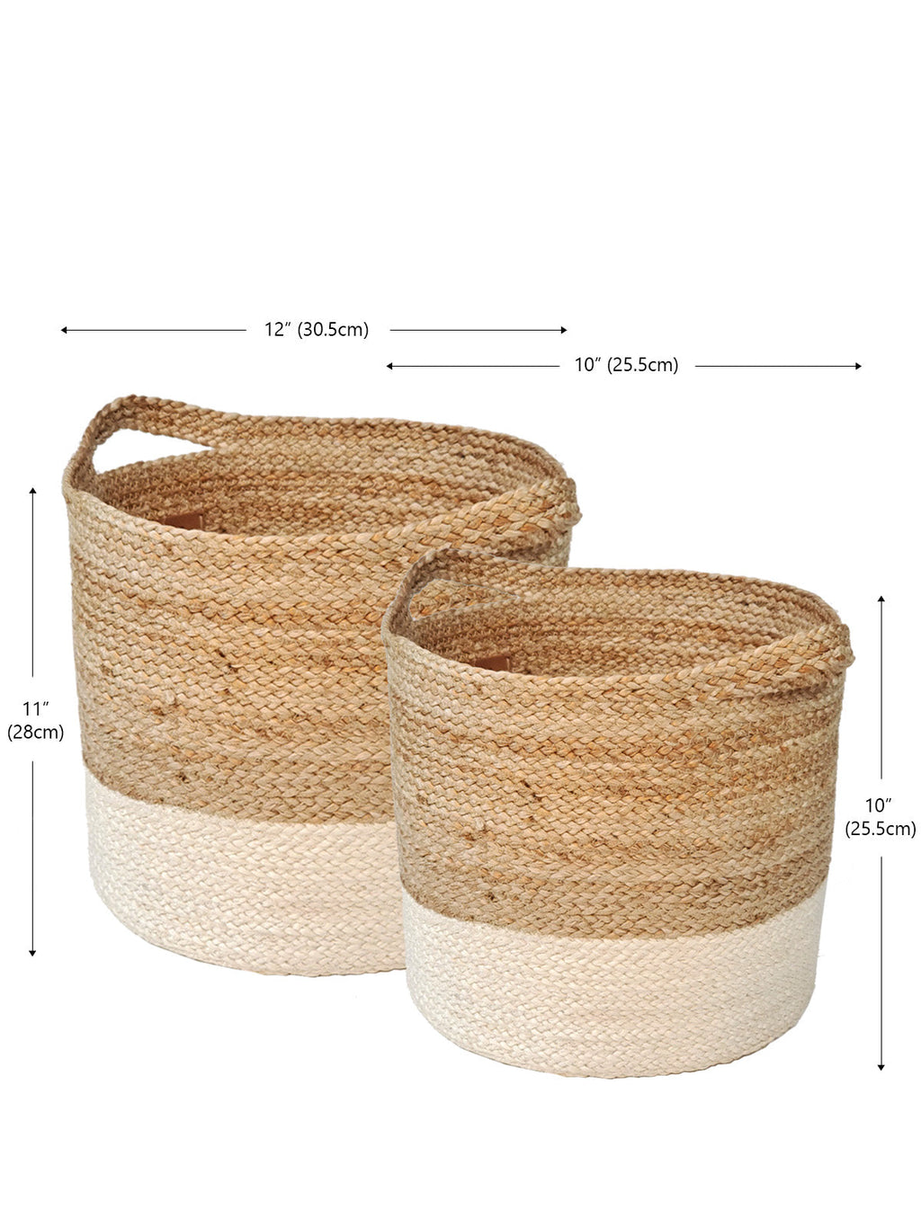 Natural & White Handwoven Jute Basket