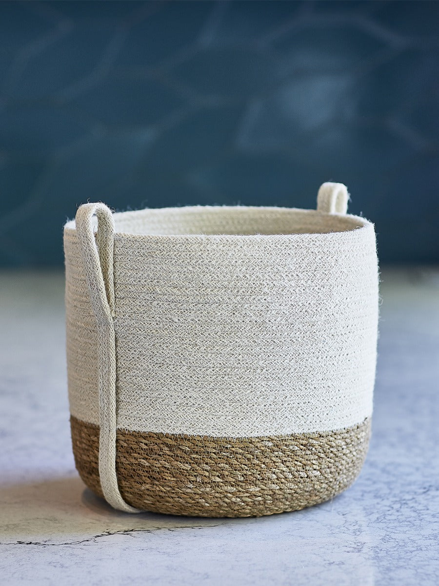 Savar Handwoven Seagrass & Jute Basket
