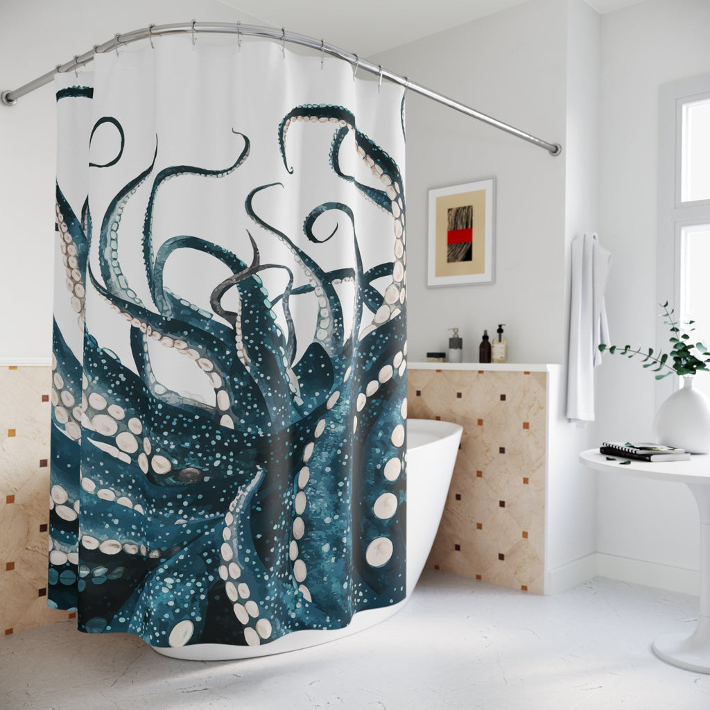 Octopus Coastal Shower Curtain