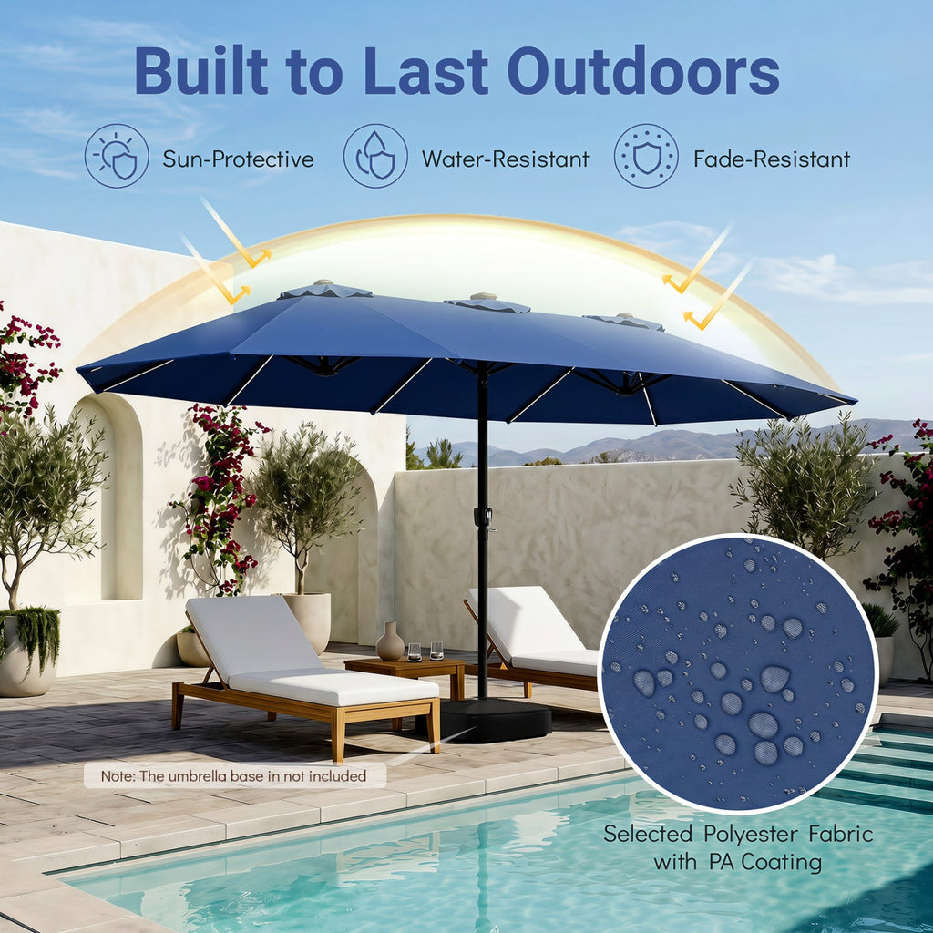 Oversized Solar LED Patio Umbrella – 15.5'