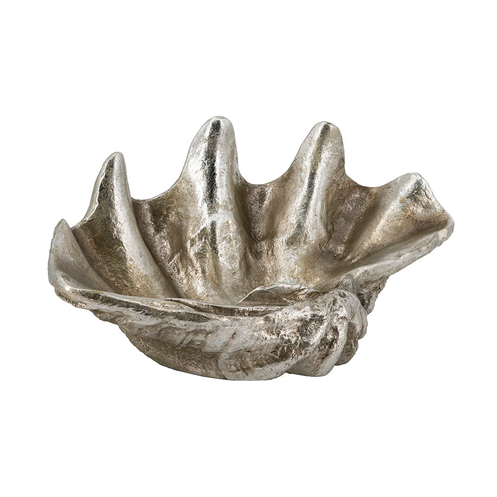 Silver Coastal Shell Decorative Bowl
