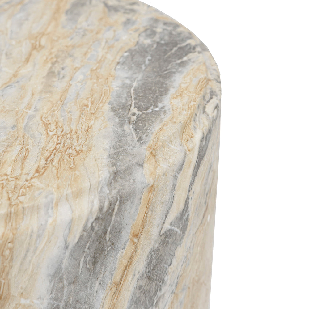 Marble-Look Sculptural Stool & Side Table