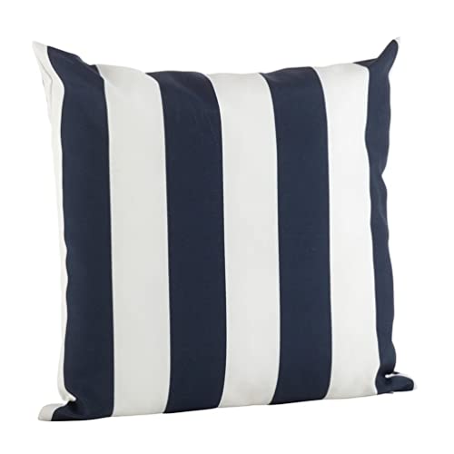 Classic Blue Striped Coastal Throw Pillow