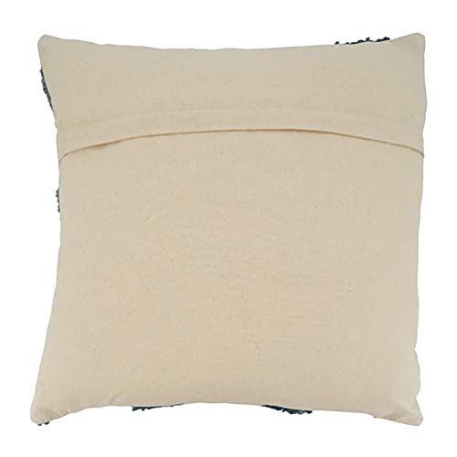 Blue Embroidered Coastal Throw Pillow