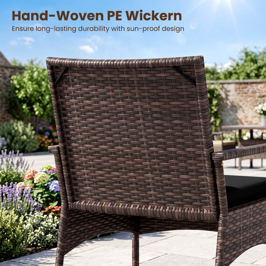 3-Piece Woven Rattan Rocking Bistro Set