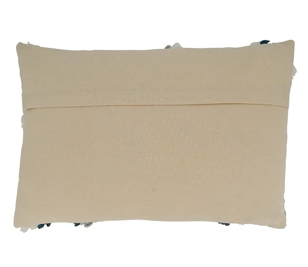 Blue Embroidered Coastal Throw Pillow
