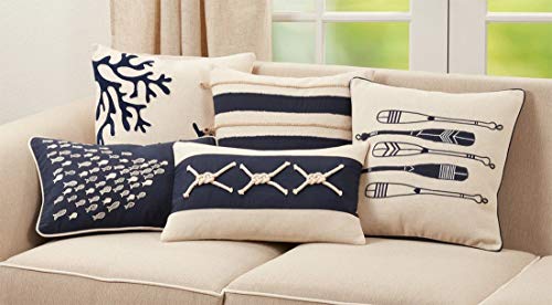 Navy Nautical Coastal Throw Pillow
