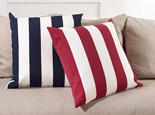 Classic Blue Striped Coastal Throw Pillow