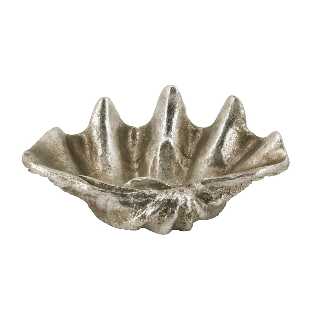 Silver Coastal Shell Decorative Bowl
