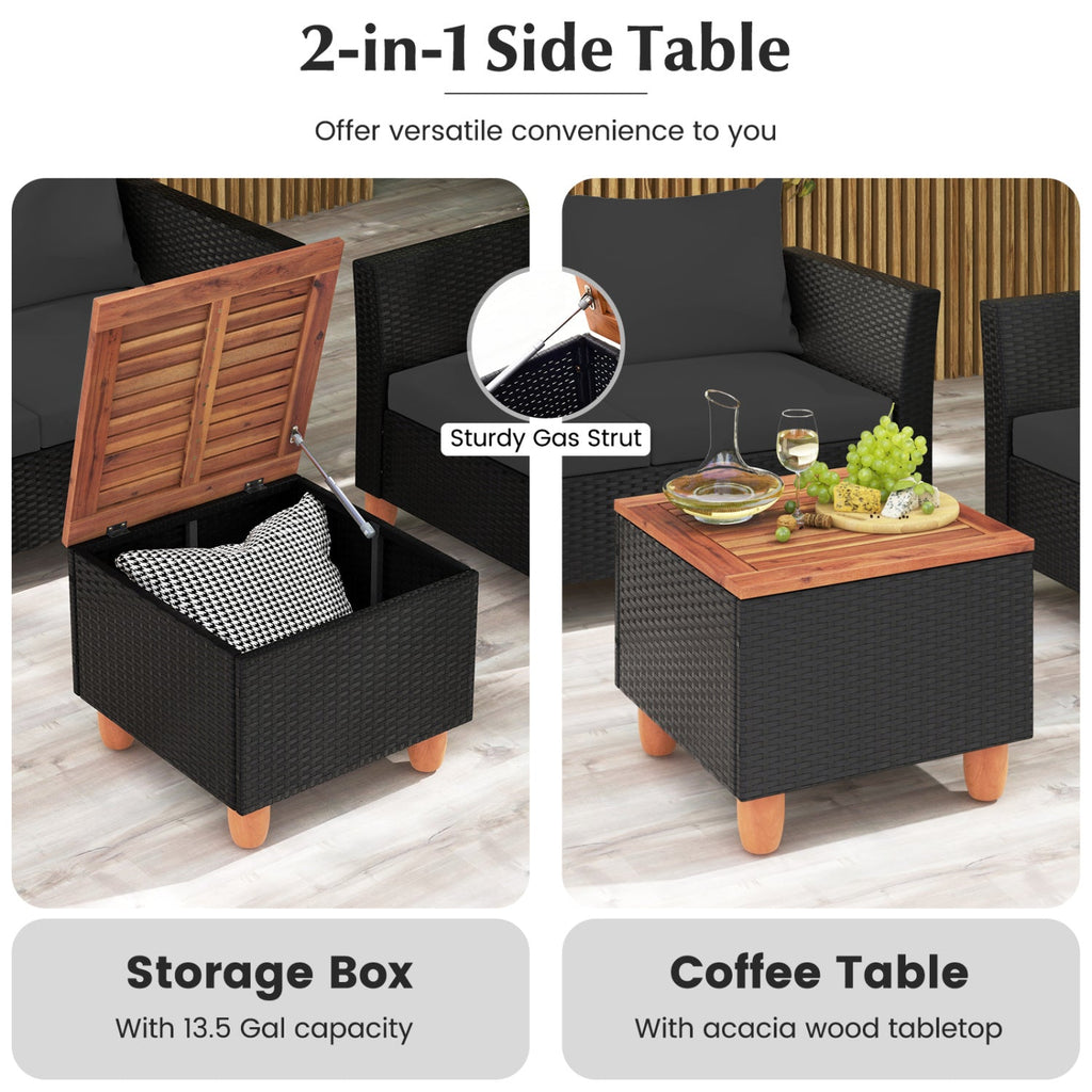 4-Piece Woven Rattan Patio Conversation Set