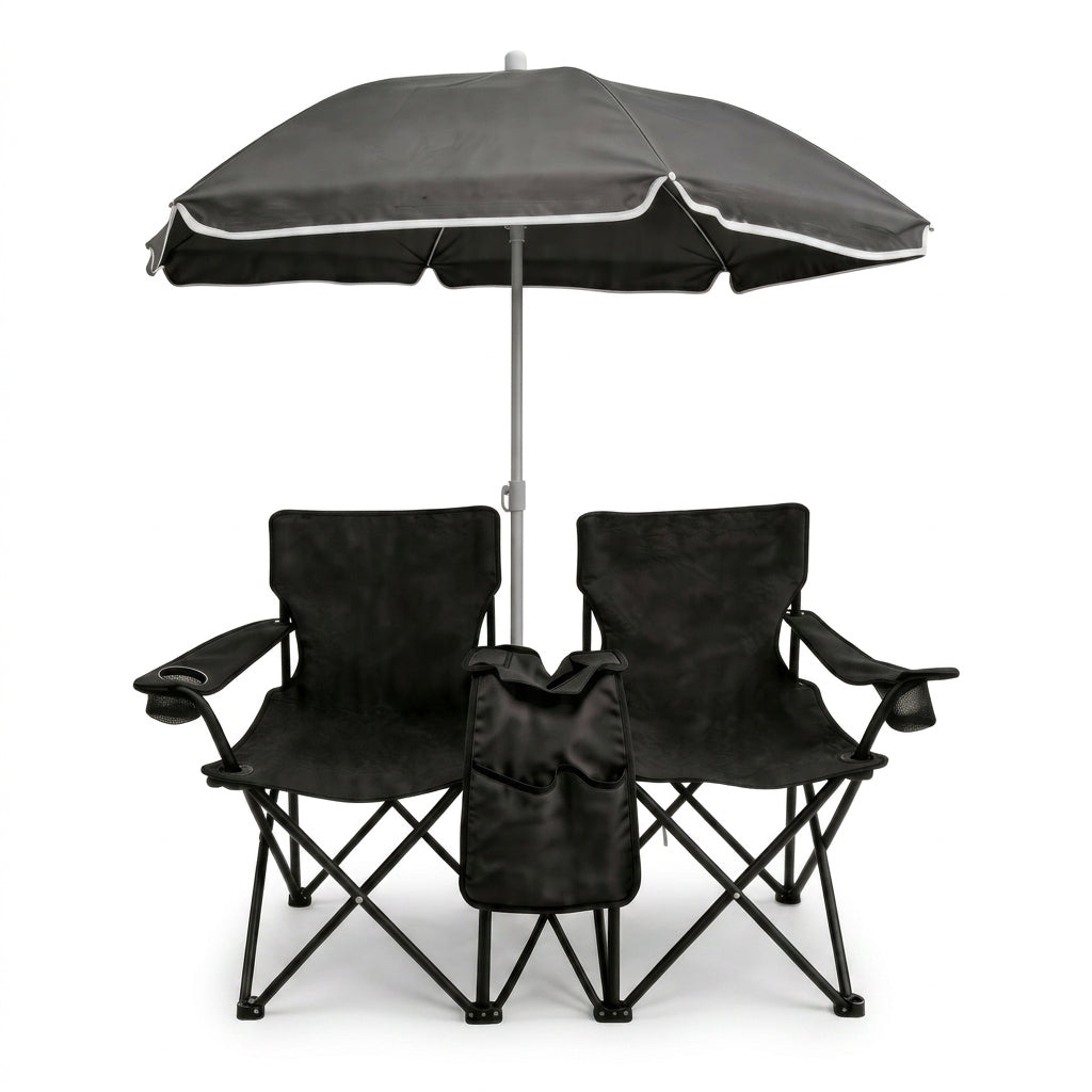 Folding Picnic Chair Set with Umbrella