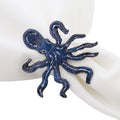 Coastal Octopus Brass Napkin Rings – Set of 4