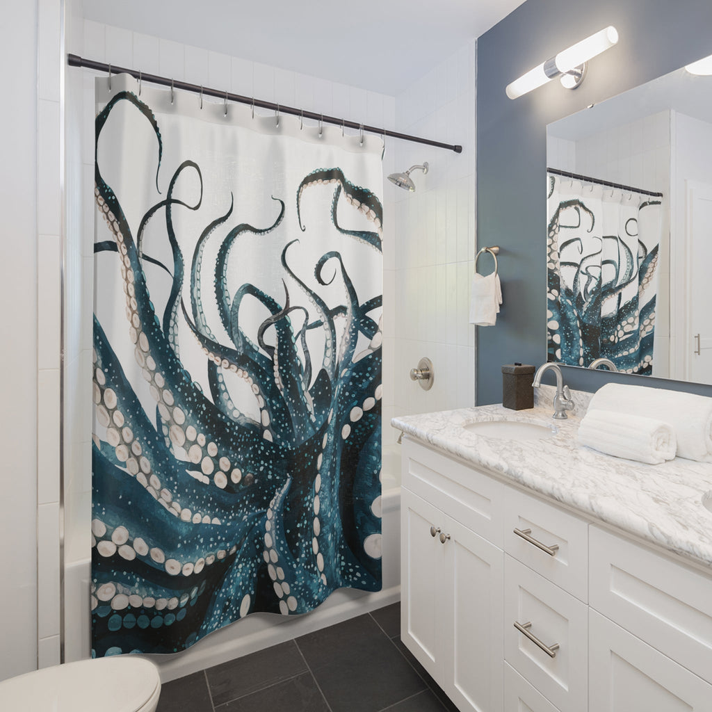 Octopus Coastal Shower Curtain