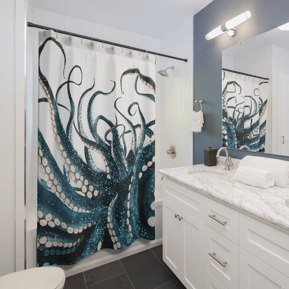 Octopus Coastal Shower Curtain