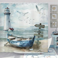 Lighthouse & Sailboat Coastal Shower Curtain