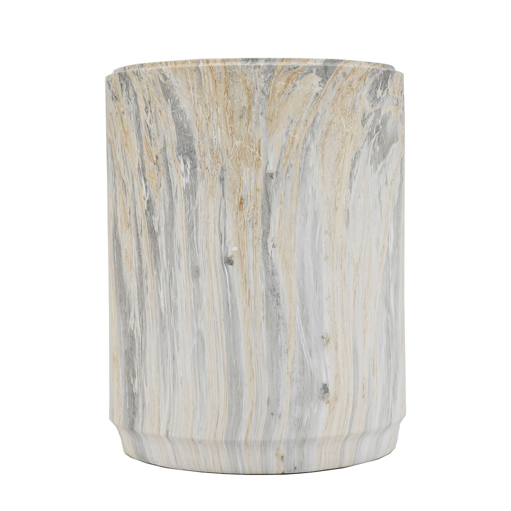 Marble-Look Sculptural Stool & Side Table