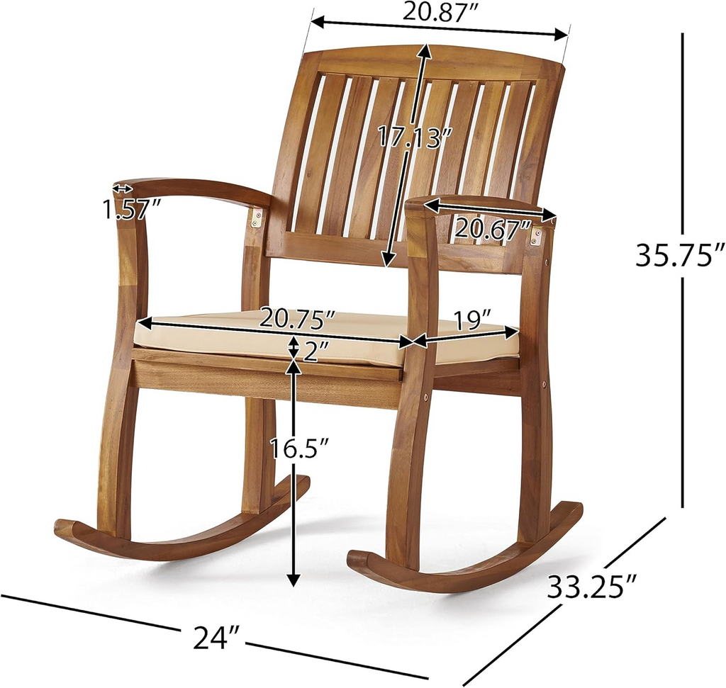 Selma Acacia Wood Outdoor Rocking Chairs – Set of 2