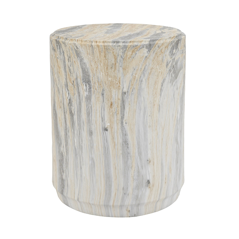 Marble-Look Sculptural Stool & Side Table
