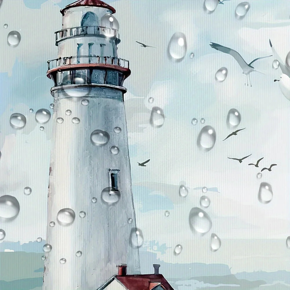Lighthouse & Sailboat Coastal Shower Curtain