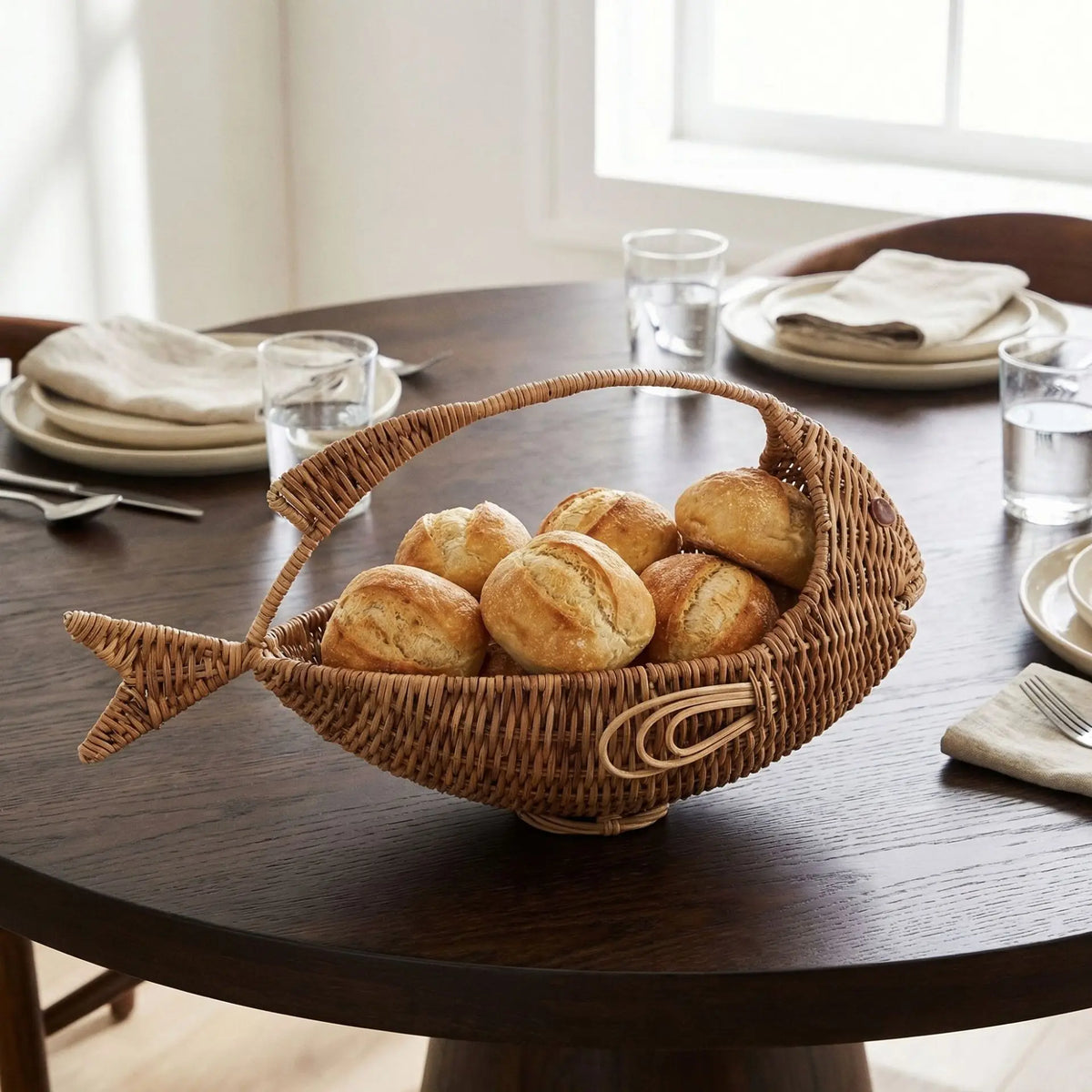 Fish-Shaped Rattan Basket