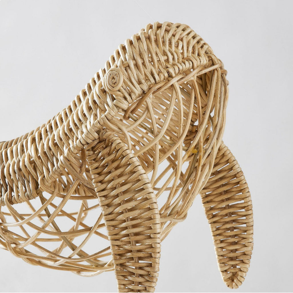 Handwoven Rattan Whale Wall Decor
