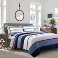 Levi Jean Blue Striped Cotton Quilt Set