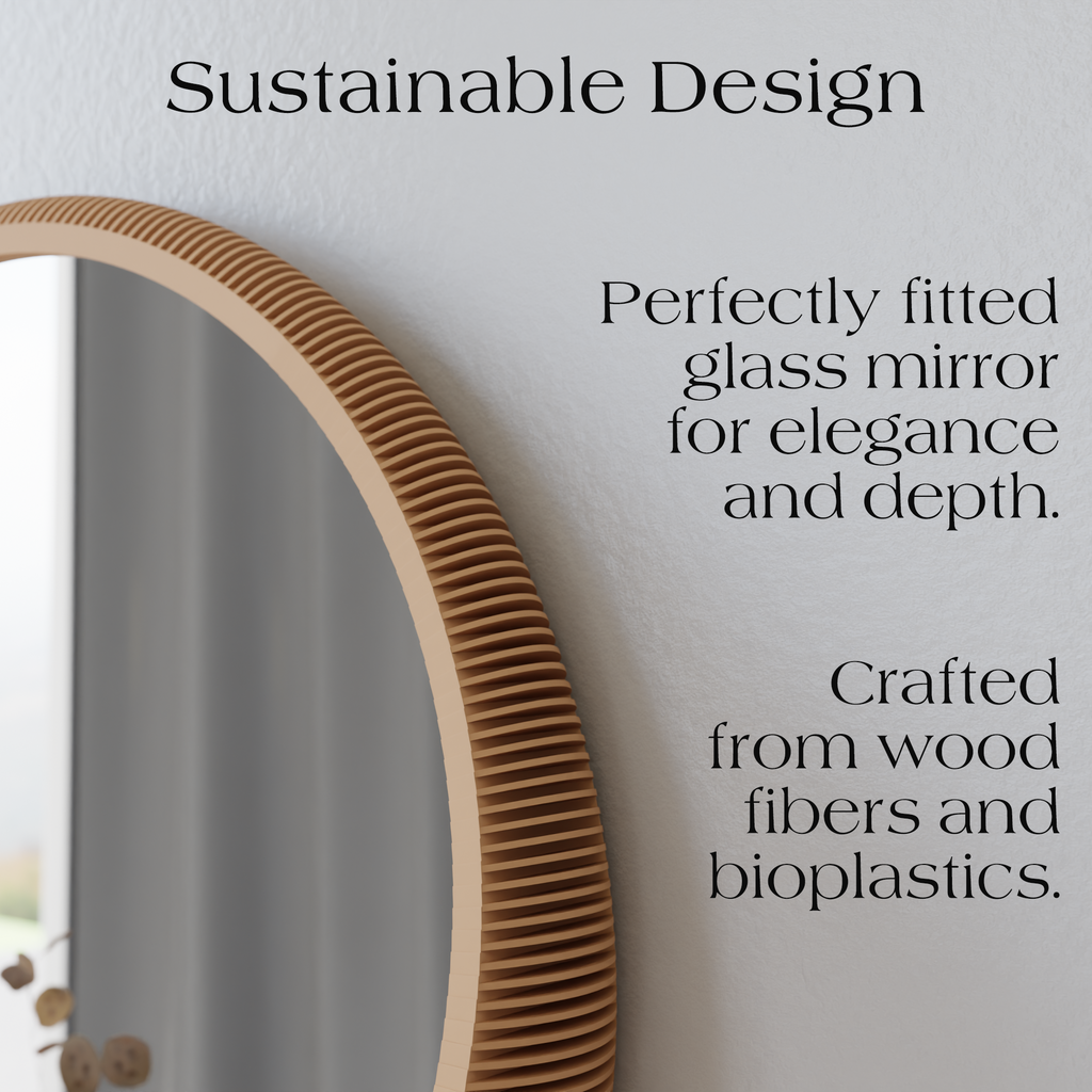 Sculptural Ribbed Wall Mirror