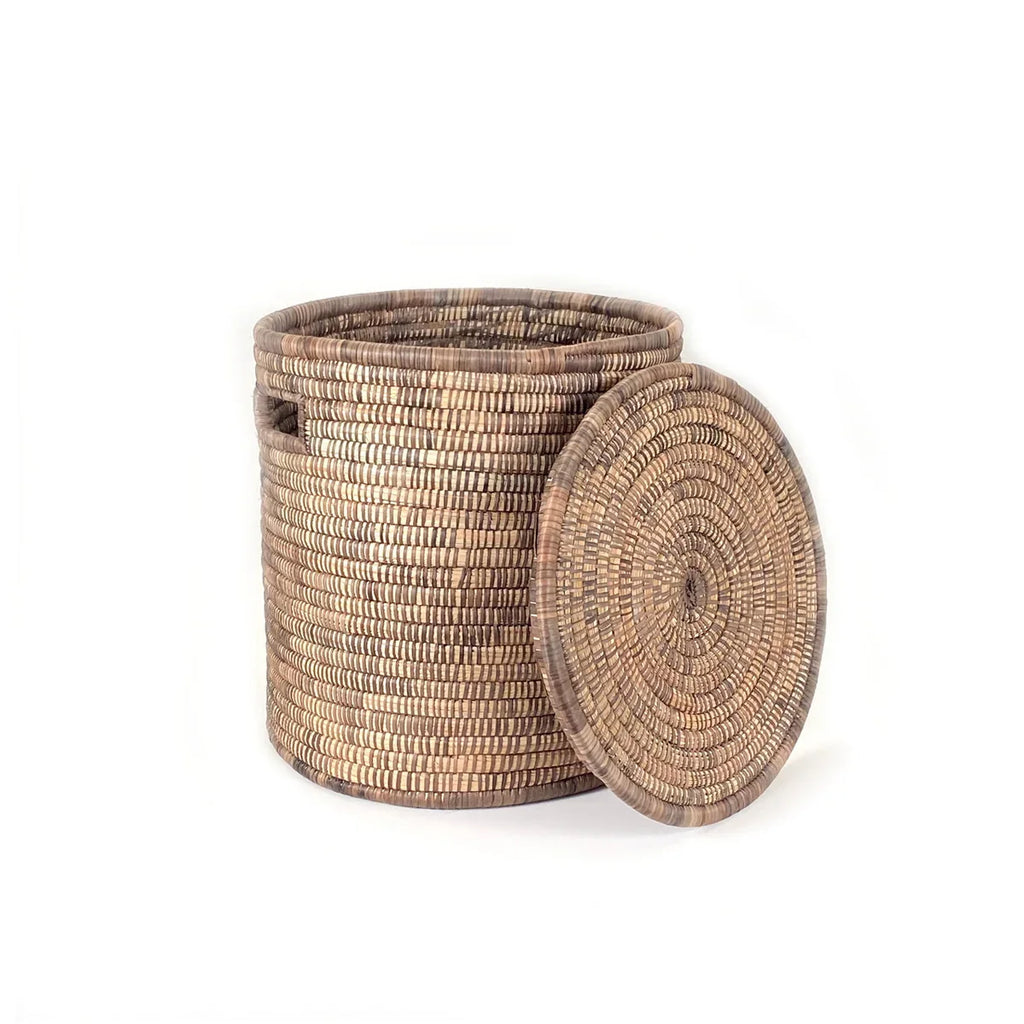 Handwoven Malawi Lidded Storage Basket