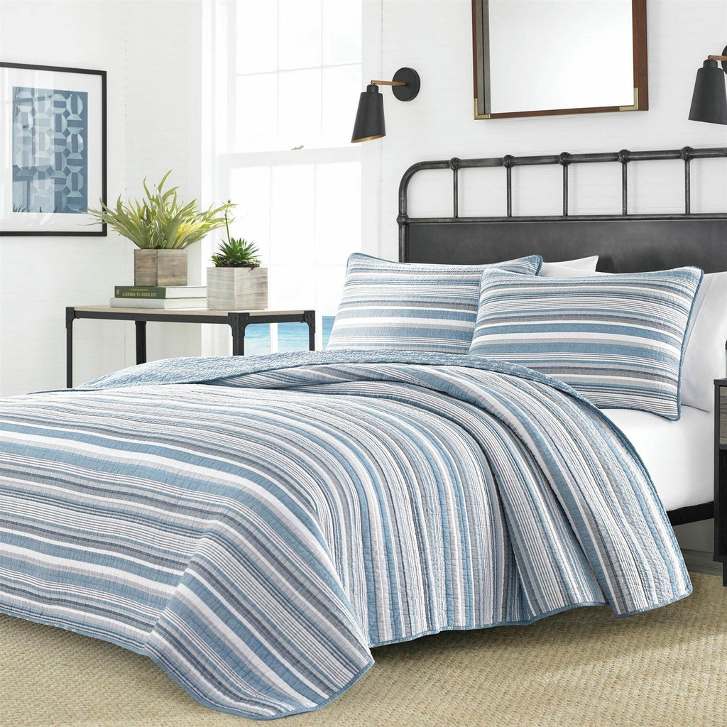 Nautical Anchor Reversible Cotton Quilt Set – Full/Queen