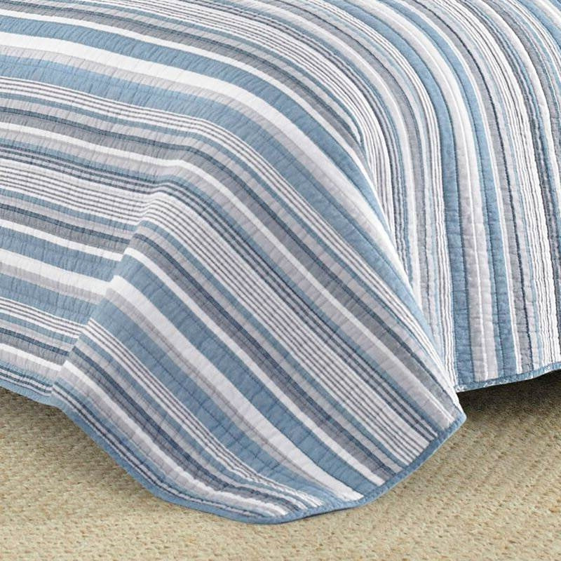 Nautical Anchor Reversible Cotton Quilt Set – Full/Queen