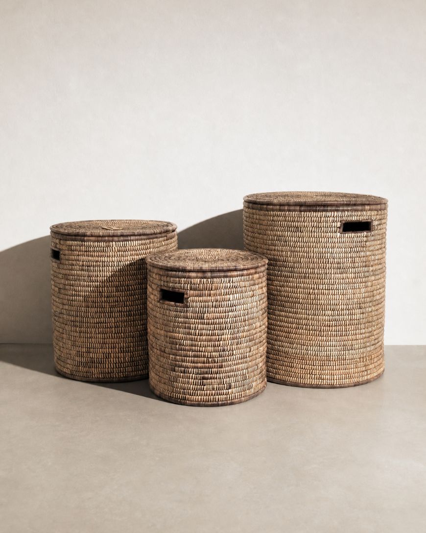 Handwoven Malawi Lidded Storage Basket