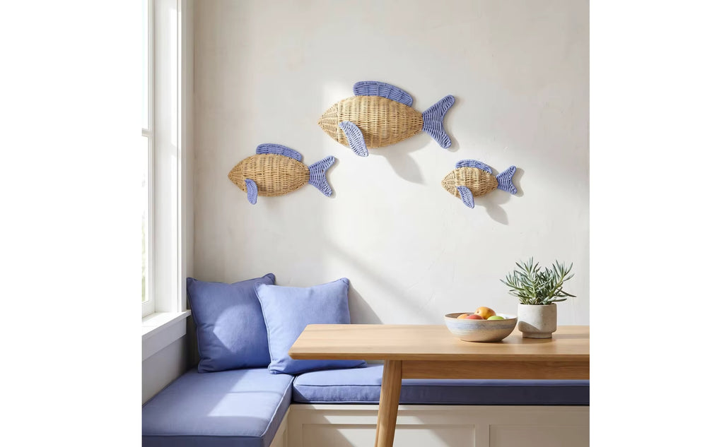 Woven Rattan Fish Wall Decor