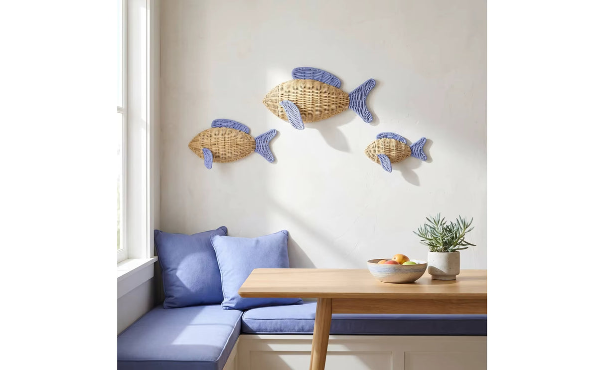 Woven Rattan Fish Wall Decor