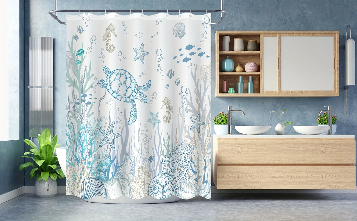 Sea Turtle Coastal Shower Curtain