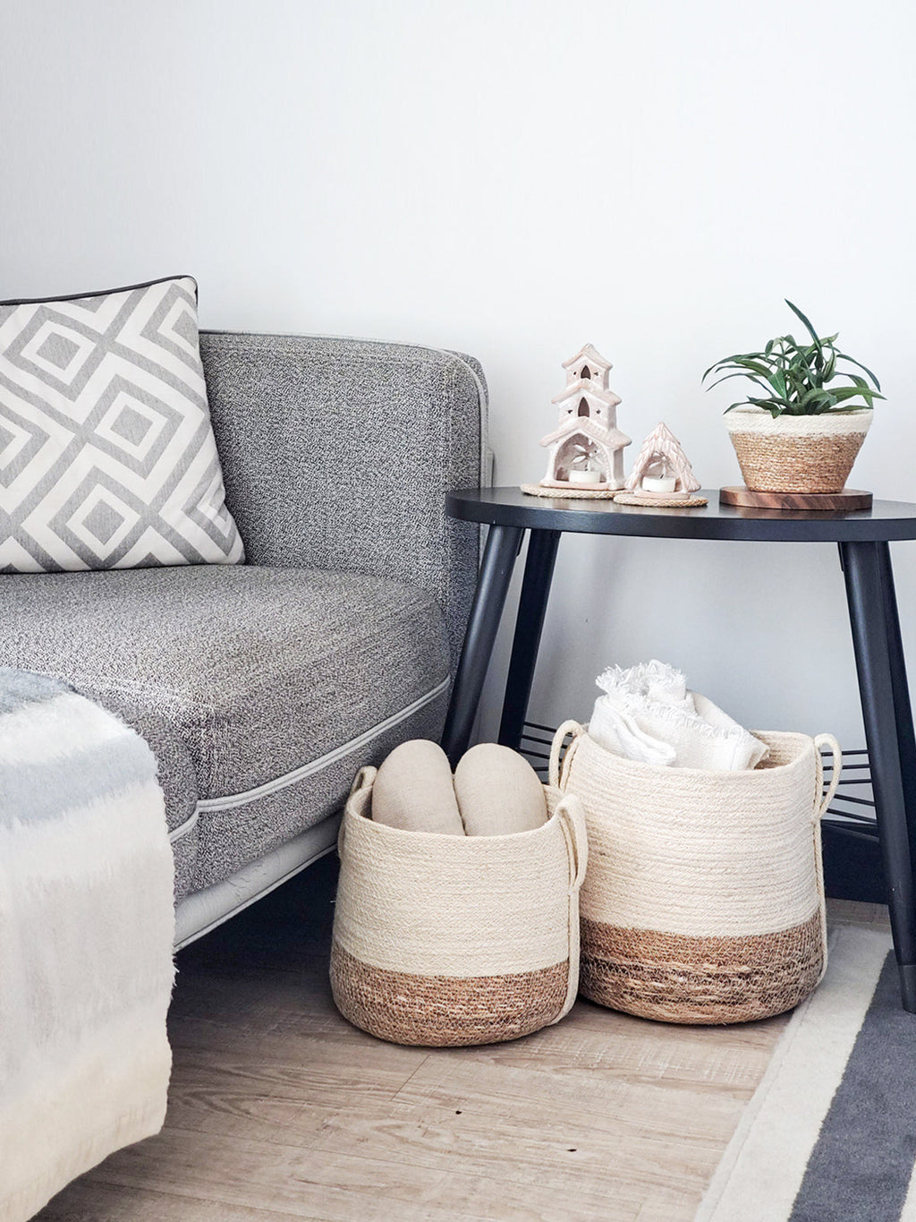 Savar Handwoven Seagrass & Jute Basket