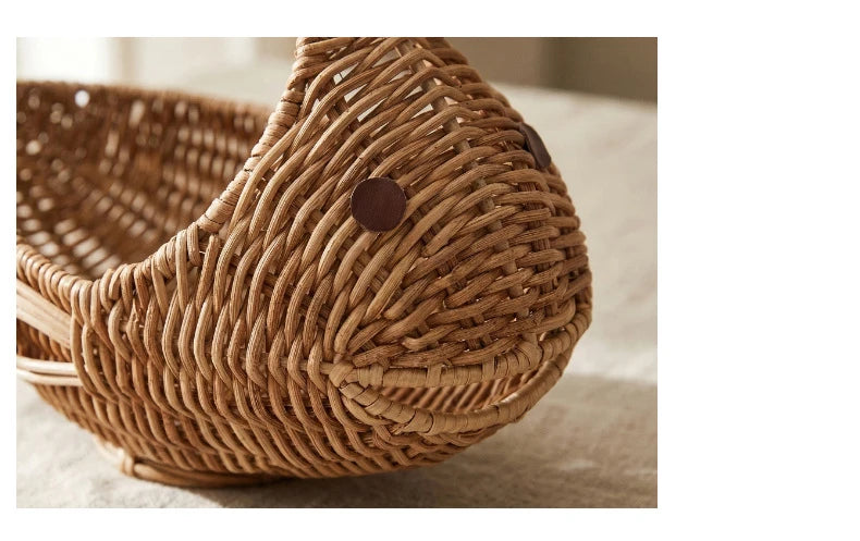 Fish-Shaped Rattan Basket