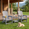 Coastal Adirondack Chairs with Cup Holders – Set of 2