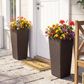 Tall Woven Rattan Planters – Set of 2