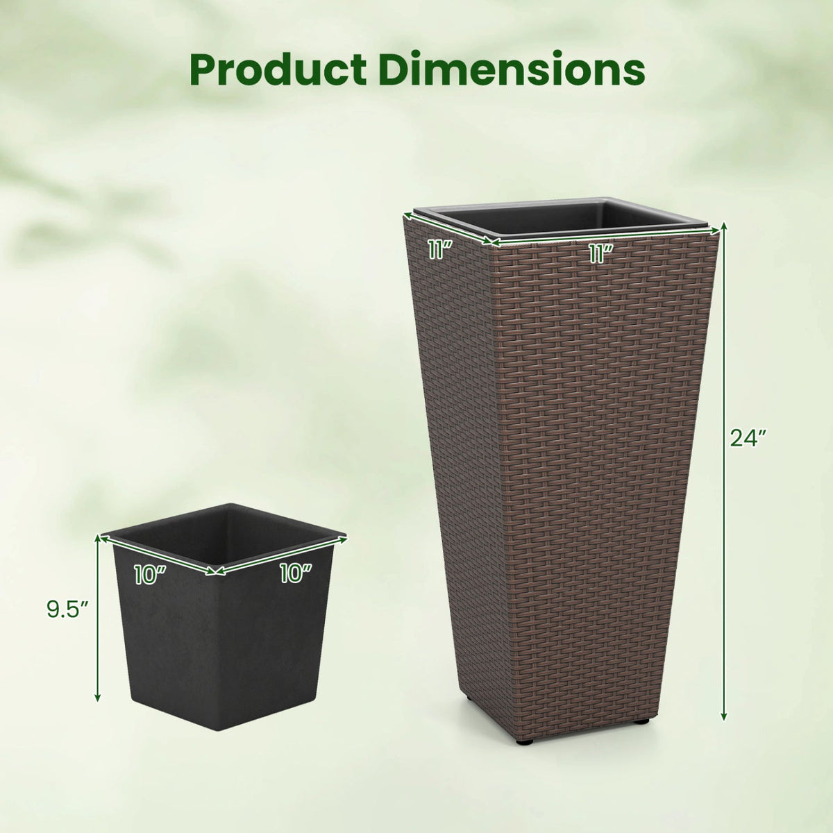 Tall Woven Rattan Planters – Set of 2