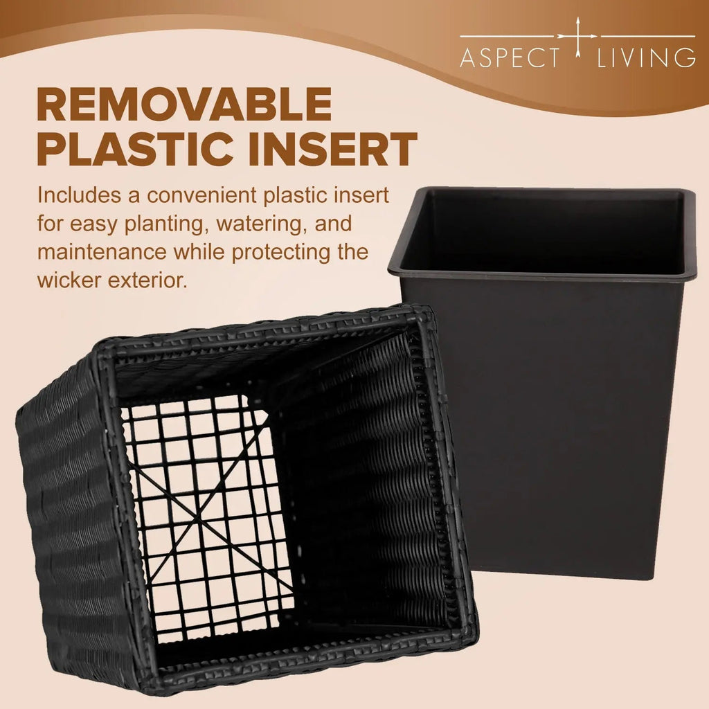 Sierra Square Wicker Planters – Set of 2