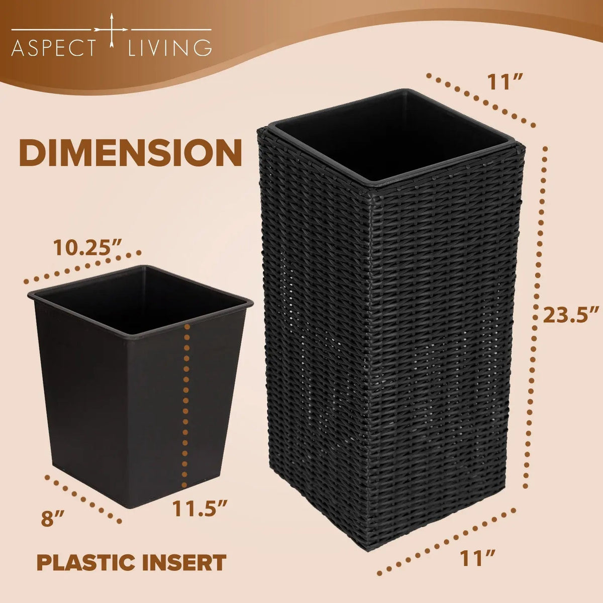Sierra Square Wicker Planters – Set of 2