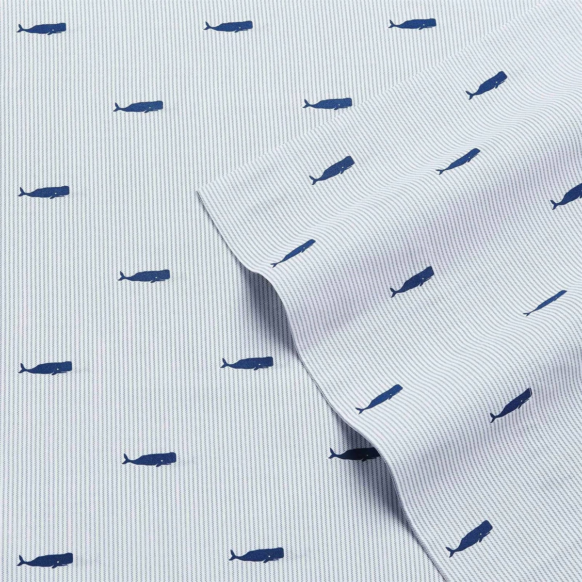 Twin Coastal Beach Cotton Stripe Stripe Sheet Set - Navy Blue & White