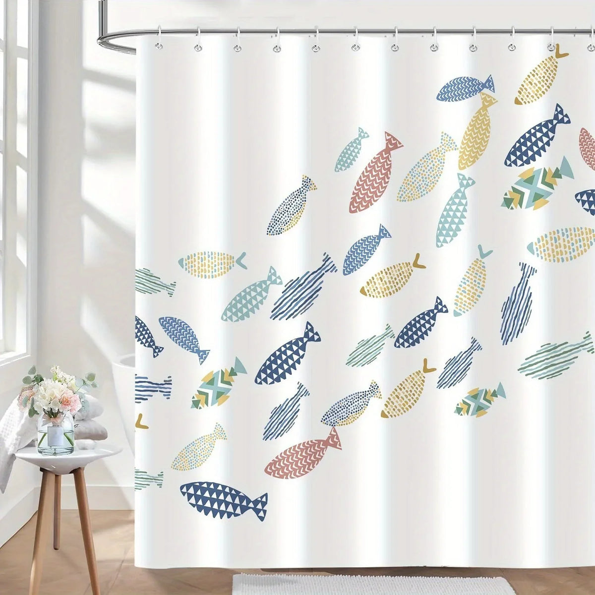 Colorful Fish Coastal Shower Curtain