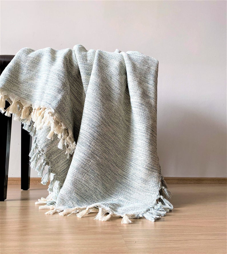 Handwoven Cotton Throw Blanket