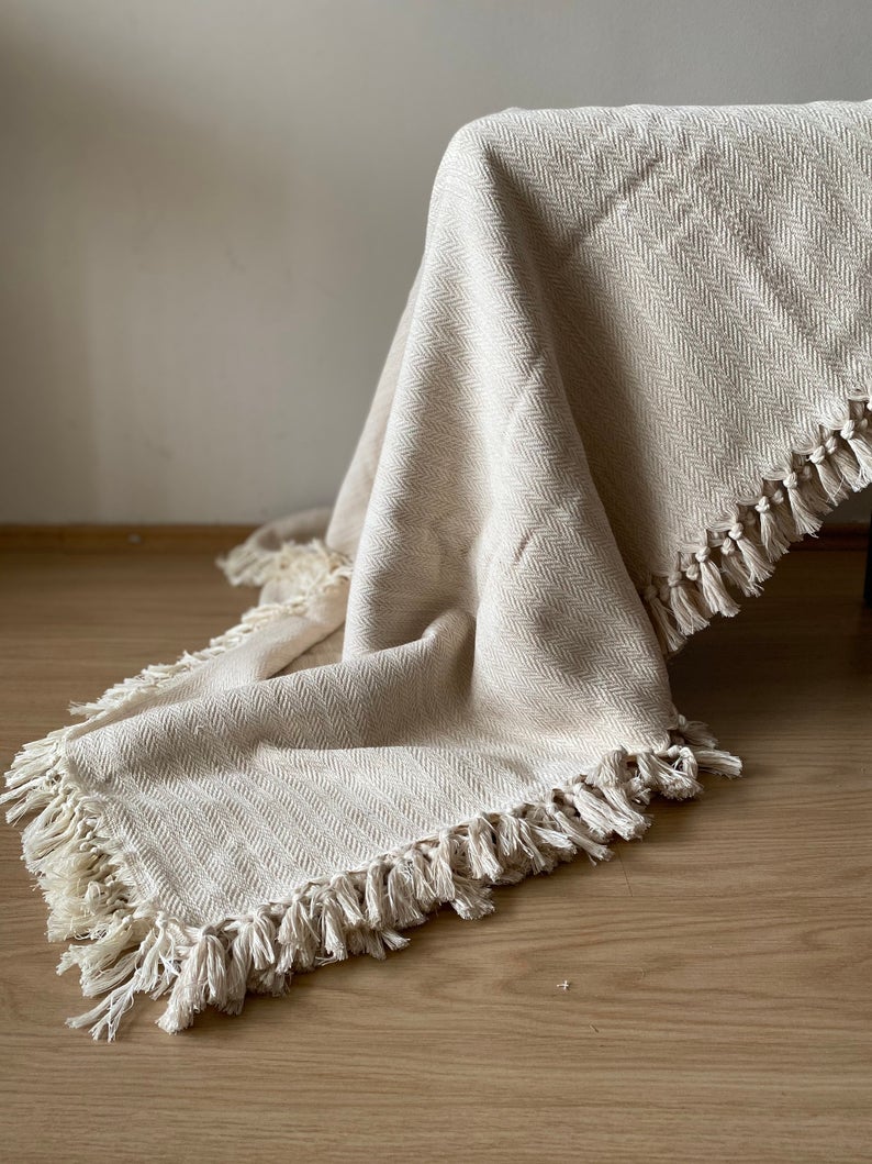 Handwoven Cotton Throw Blanket