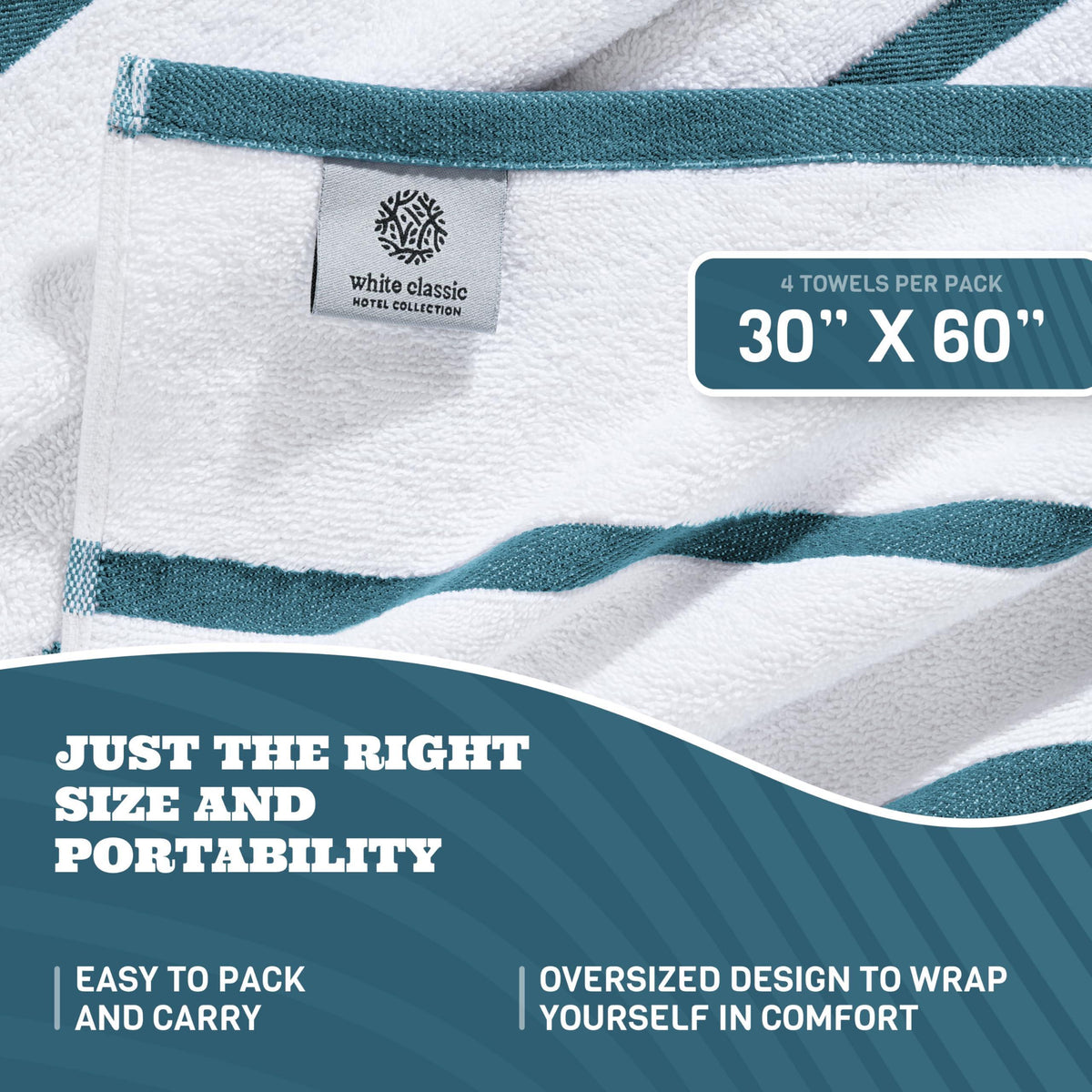Striped Blue Beach Towel