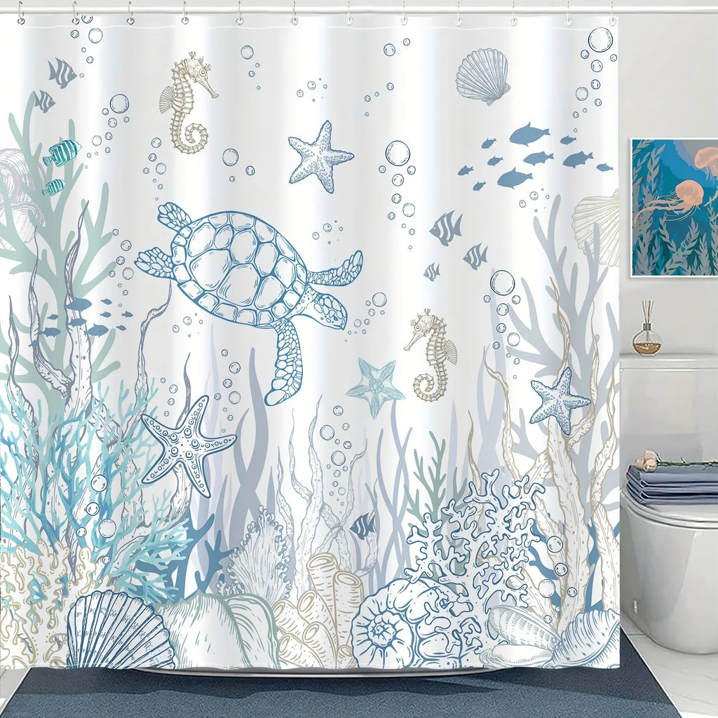 Sea Turtle Coastal Shower Curtain