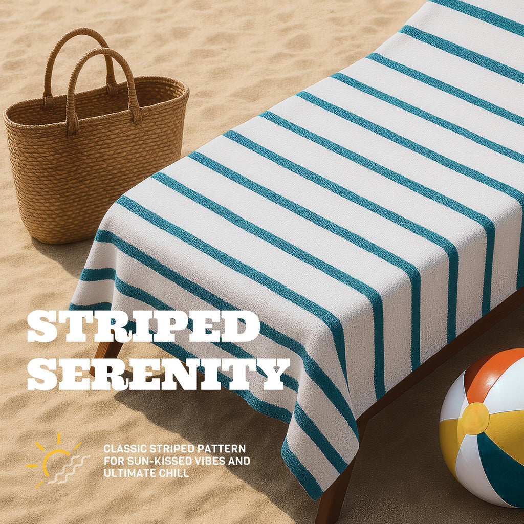 Striped Blue Beach Towel