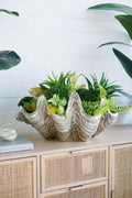 Silver Coastal Shell Decorative Bowl